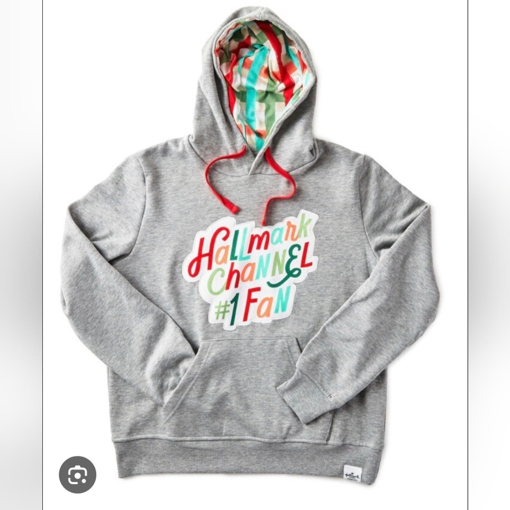 Hallmark Channel #1 Fan Gray Hooded Sweatshirt w/ Multicolor Design